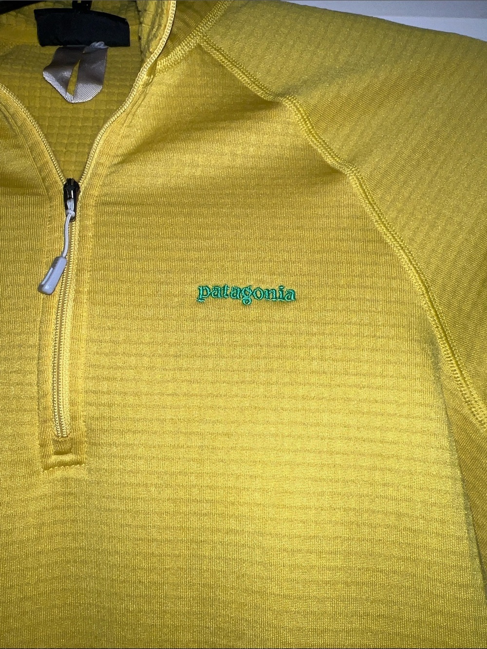 Patagonia Yellow Long-Sleeve Quarter Zip Waffle Pullover - Picture 2 of 6